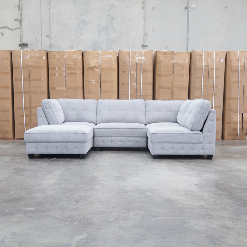 The Nobu Modular Corner Lounge with Ottoman - Share Slate