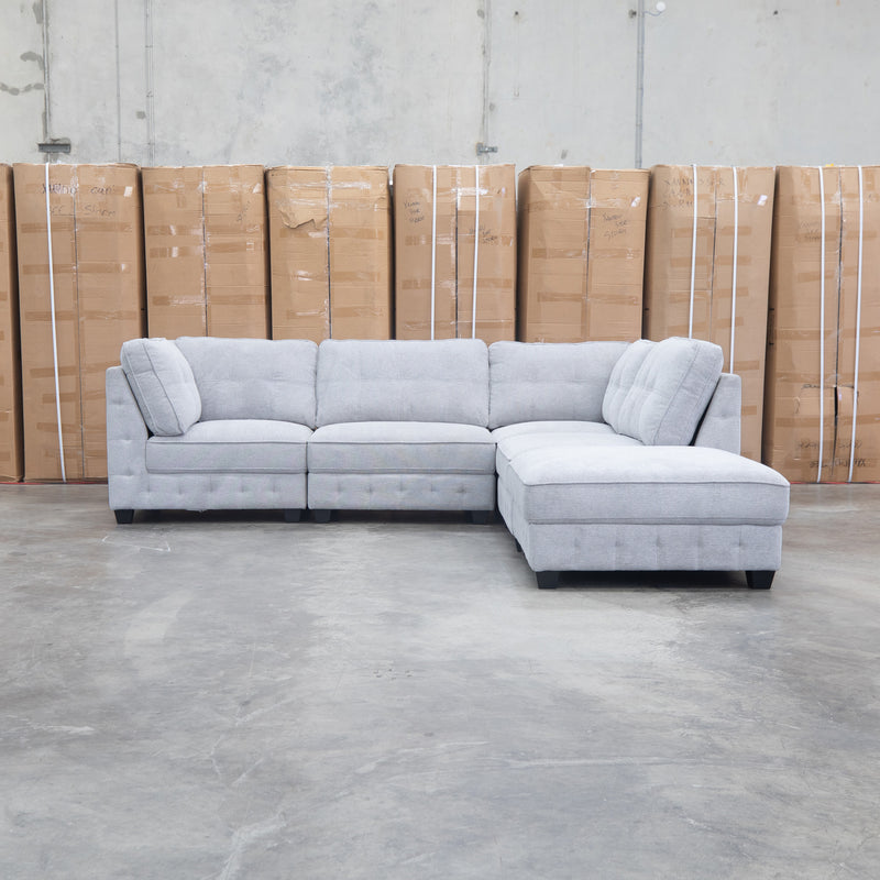 The Nobu Modular Corner Lounge with Ottoman - Share Slate