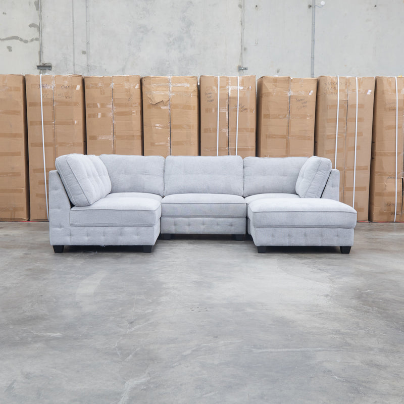 The Nobu Modular Corner Lounge with Ottoman - Share Slate
