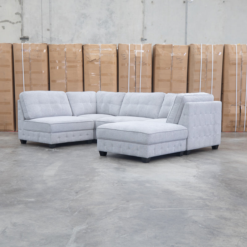 The Nobu Modular Corner Lounge with Ottoman - Share Slate