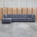 The Nobu Modular Corner Lounge with Ottoman - Share Charcoal available to purchase from Warehouse Furniture Clearance at our next sale event.