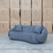 The Noosa Curved Fabric Three Seat Sofa - Dark Grey available to purchase from Warehouse Furniture Clearance at our next sale event.