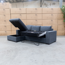 Oakland Sofa Bed with LHF Storage Chaise - Charcoal - Available After 15th June
