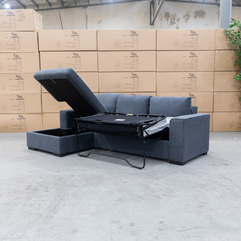 The Oakland Sofa Bed with LHF Storage Chaise - Charcoal