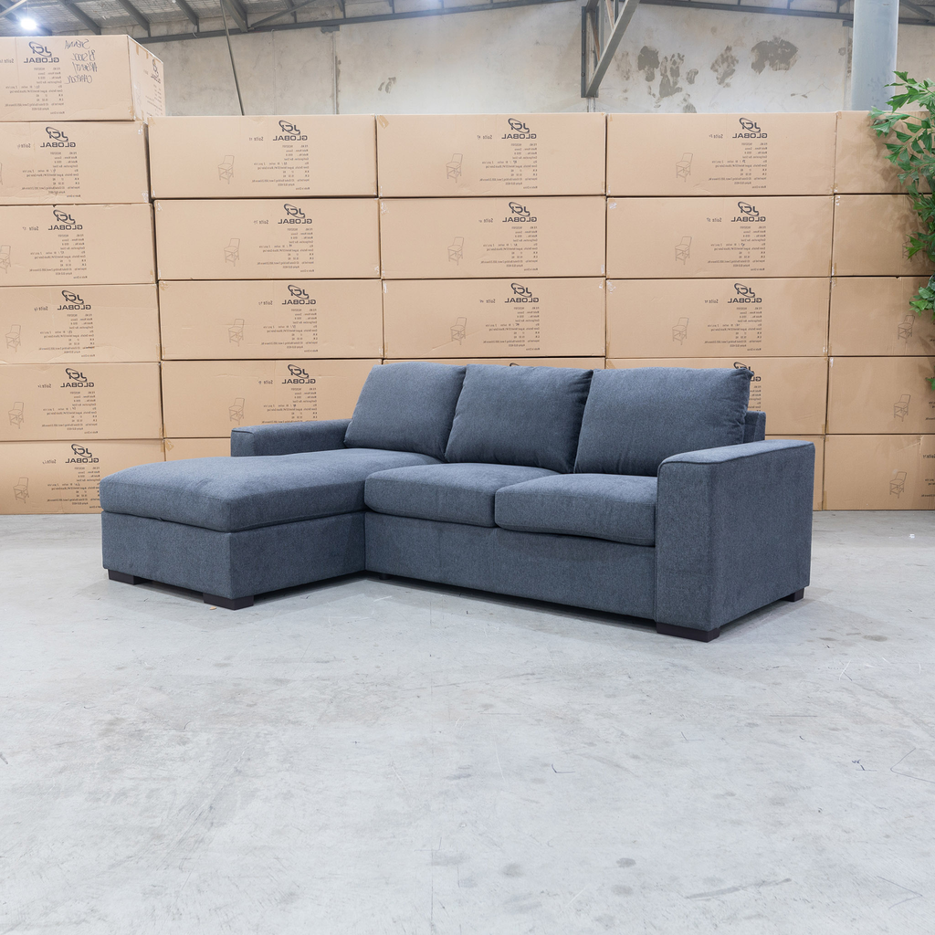 The Oakland Sofa Bed with LHF Storage Chaise - Charcoal available to purchase from Warehouse Furniture Clearance at our next sale event.