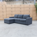 Oakland Sofa Bed with LHF Storage Chaise - Charcoal - Available After 15th June