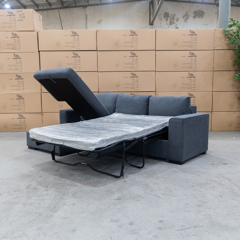 The Oakland Sofa Bed with LHF Storage Chaise - Charcoal