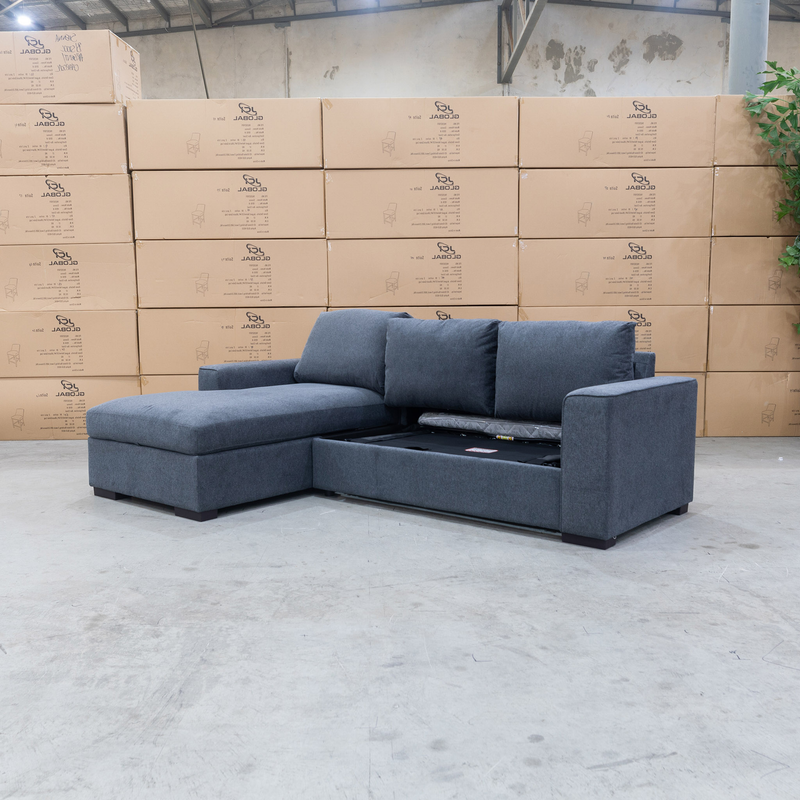 The Oakland Sofa Bed with LHF Storage Chaise - Charcoal