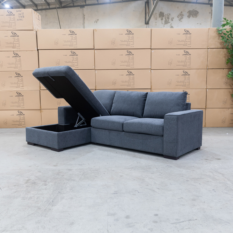 The Oakland Sofa Bed with LHF Storage Chaise - Charcoal