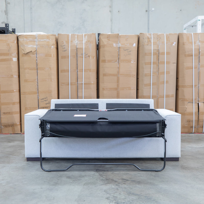 The Oakland Two Seater Metal Action Sofa Bed - Silver