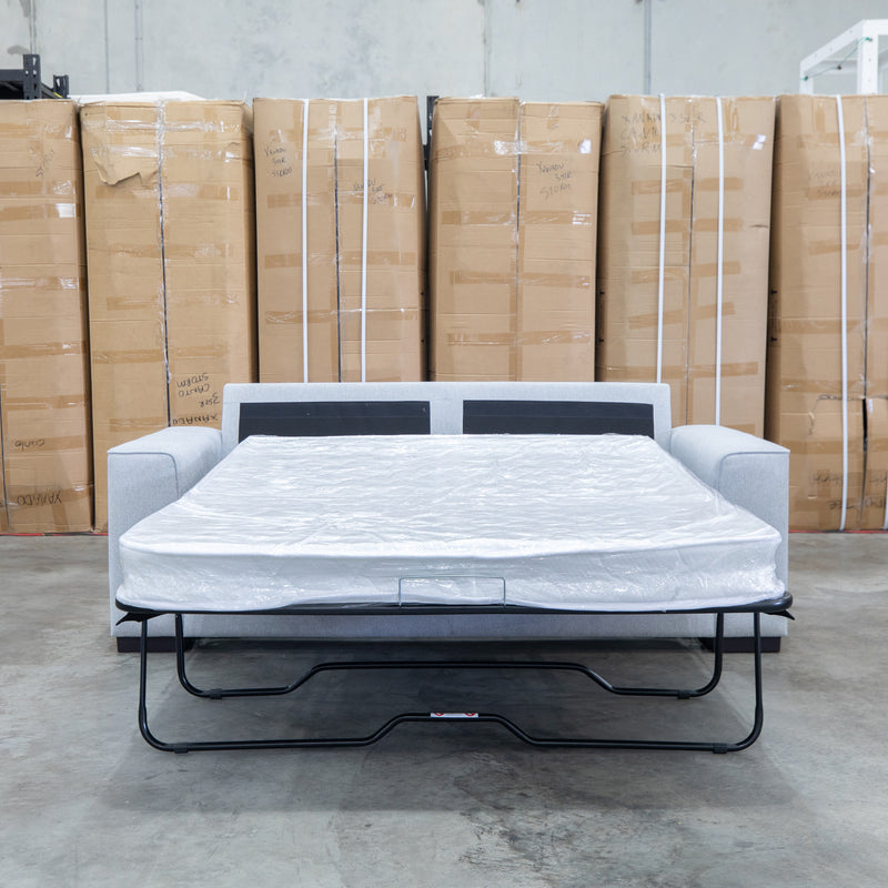 The Oakland Two Seater Metal Action Sofa Bed - Silver