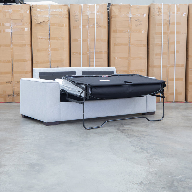 The Oakland Two Seater Metal Action Sofa Bed - Silver