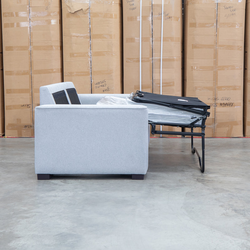 The Oakland Two Seater Metal Action Sofa Bed - Silver