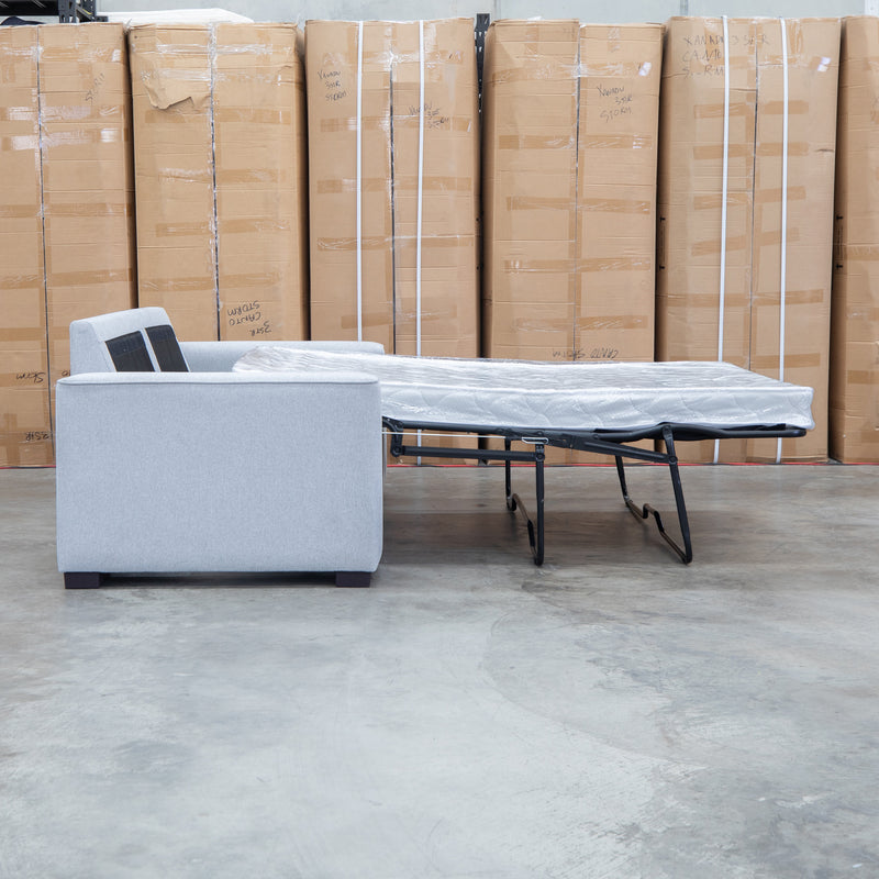 The Oakland Two Seater Metal Action Sofa Bed - Silver