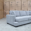 The Oakville Deep Seat Fabric Corner Lounge - Smoke available to purchase from Warehouse Furniture Clearance at our next sale event.