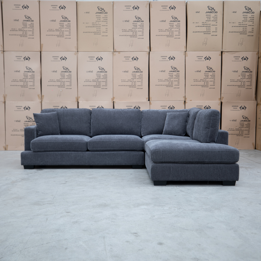 The Oakville Deep Seat RHF Chaise Lounge - Charcoal available to purchase from Warehouse Furniture Clearance at our next sale event.