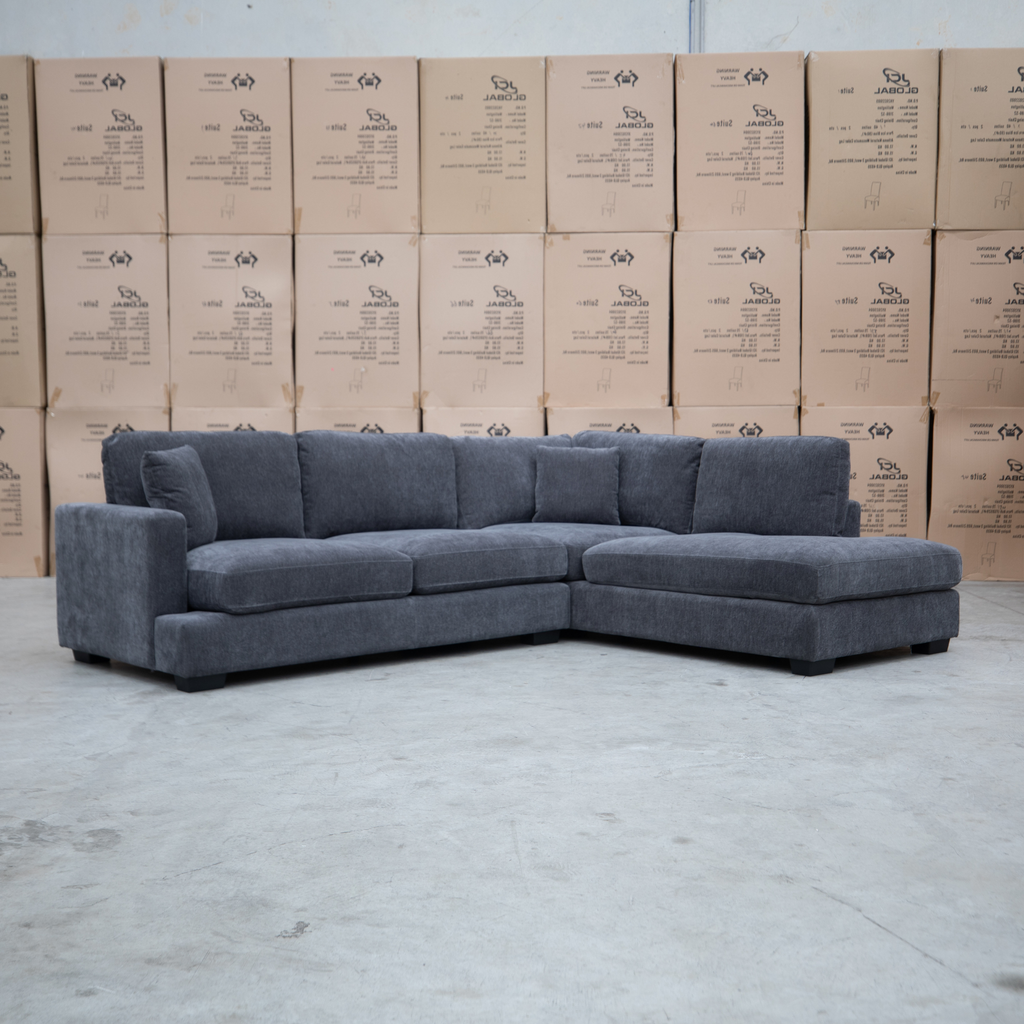 The Oakville Deep Seat RHF Chaise Lounge - Charcoal available to purchase from Warehouse Furniture Clearance at our next sale event.