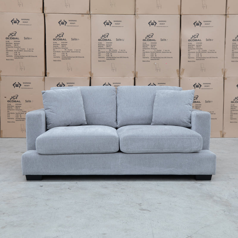 The Oakville Fabric Two Seat Sofa - Smoke available to purchase from Warehouse Furniture Clearance at our next sale event.