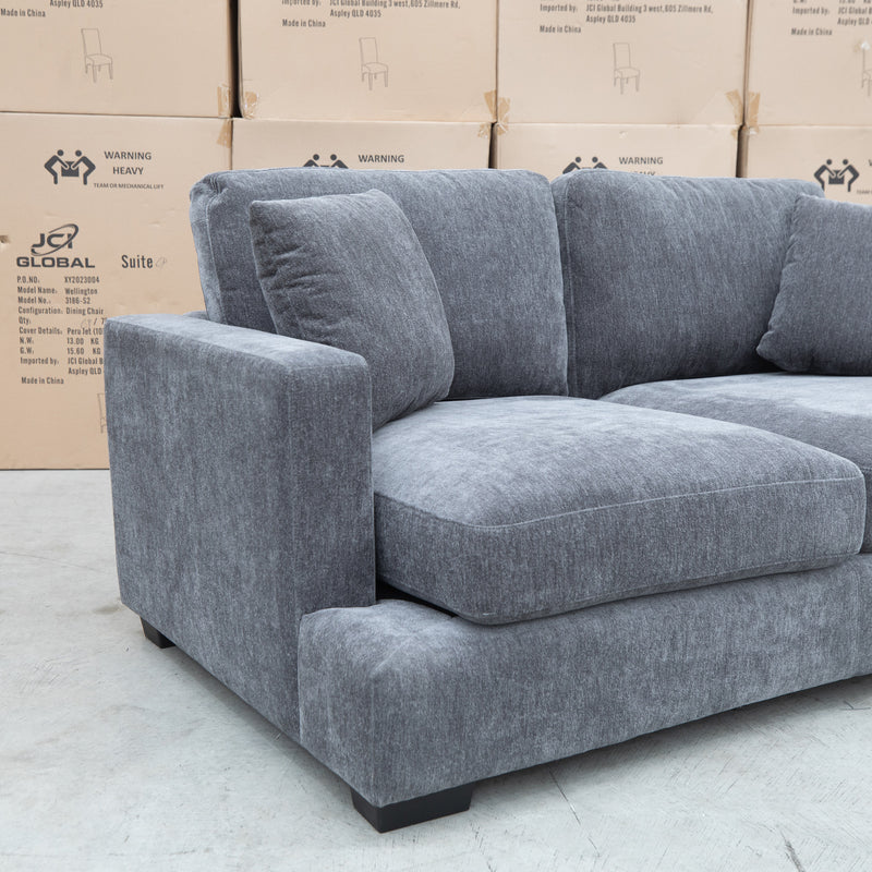 The Oakville Fabric Two Seat Sofa - Charcoal available to purchase from Warehouse Furniture Clearance at our next sale event.