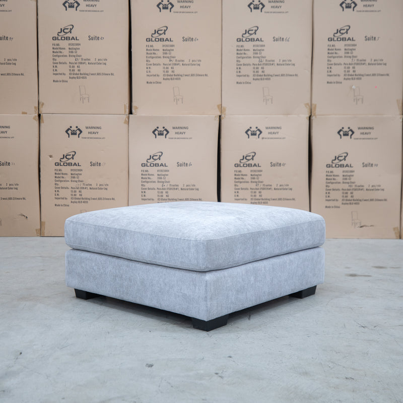 The Oakville Fabric Ottoman - Smoke available to purchase from Warehouse Furniture Clearance at our next sale event.