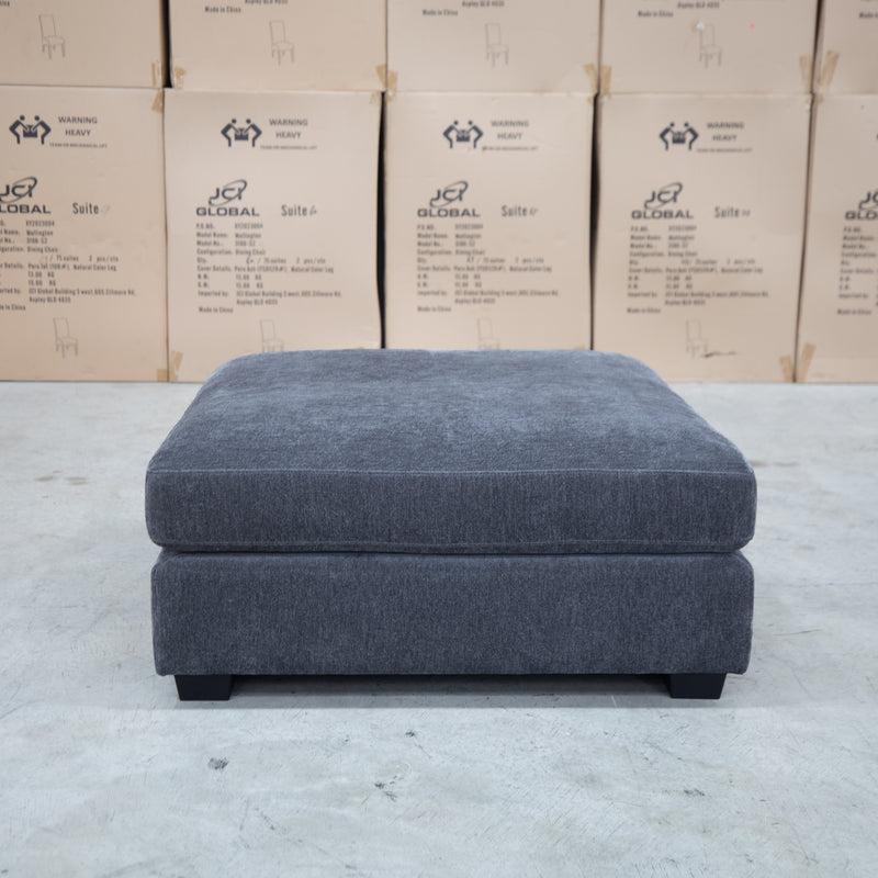 The Oakville Fabric Ottoman - Charcoal available to purchase from Warehouse Furniture Clearance at our next sale event.