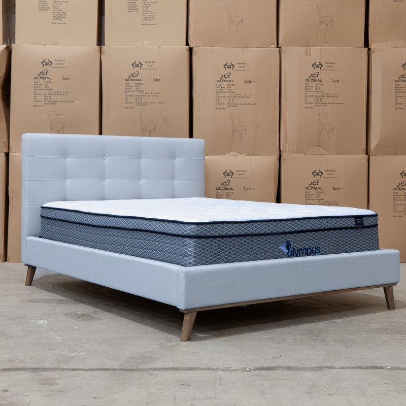 The Bailey Queen Upholstered Bed - Wheat - In Store Purchase Only available to purchase from Warehouse Furniture Clearance at our next sale event.