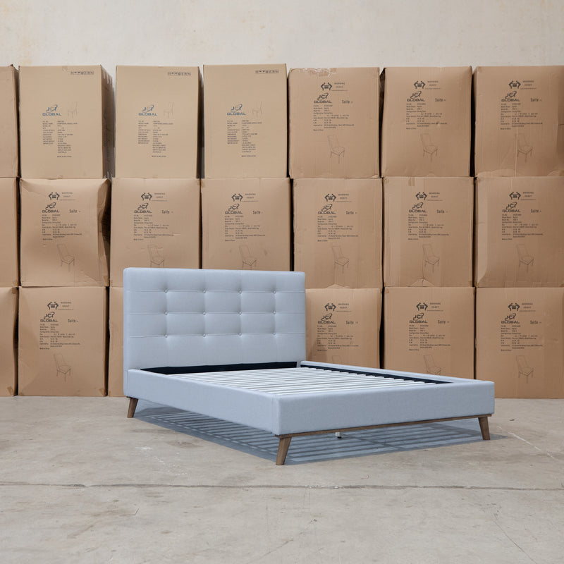 The Bailey Queen Upholstered Bed - Wheat - In Store Purchase Only available to purchase from Warehouse Furniture Clearance at our next sale event.
