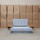 The Bailey Queen Upholstered Bed - Wheat - In Store Purchase Only available to purchase from Warehouse Furniture Clearance at our next sale event.