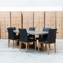 The Oatley 240cm Dark Concrete Dining Table available to purchase from Warehouse Furniture Clearance at our next sale event.