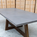 The Oatley 240cm Dark Concrete Dining Table available to purchase from Warehouse Furniture Clearance at our next sale event.