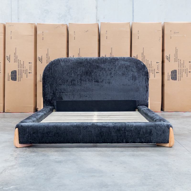 The Okina King Upholstered Bed - Black