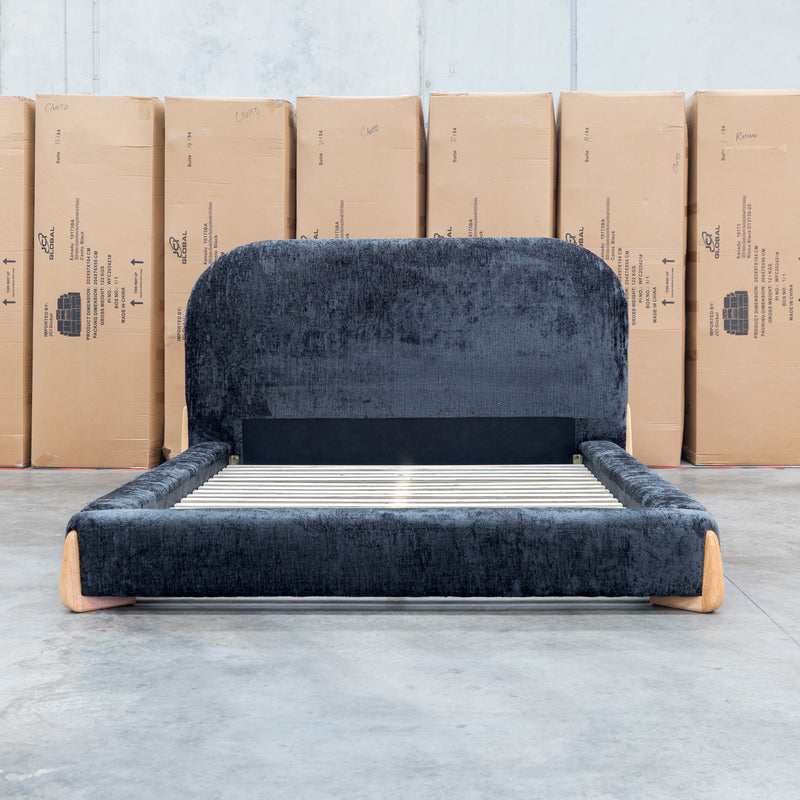 The Okina King Upholstered Bed - Black