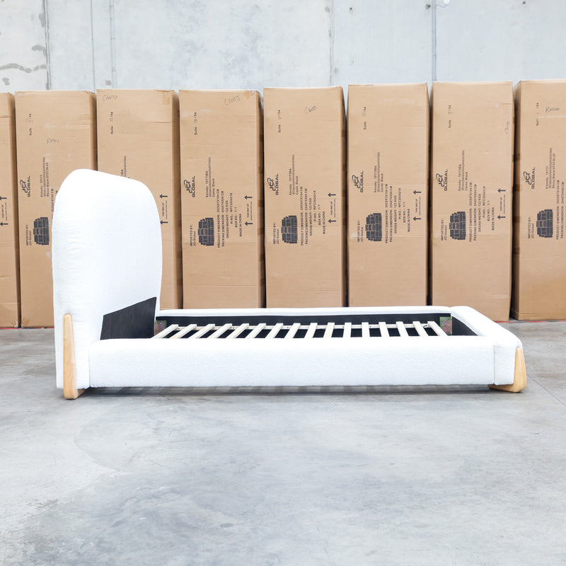 The Okina King Upholstered Bed - Cream