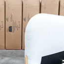 The Okina Queen Upholstered Bed - Cream available to purchase from Warehouse Furniture Clearance at our next sale event.