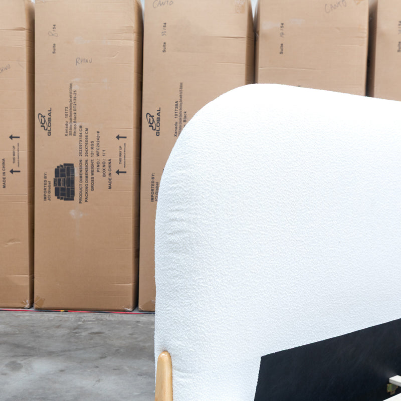 The Okina King Upholstered Bed - Cream