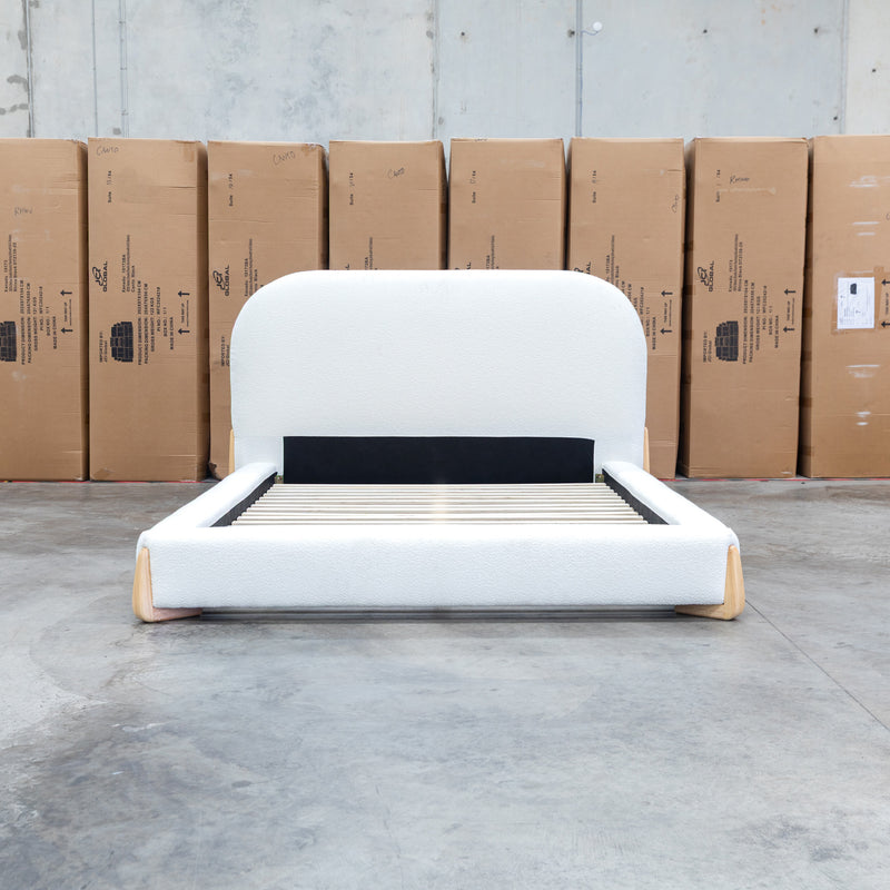 The Okina King Upholstered Bed - Cream