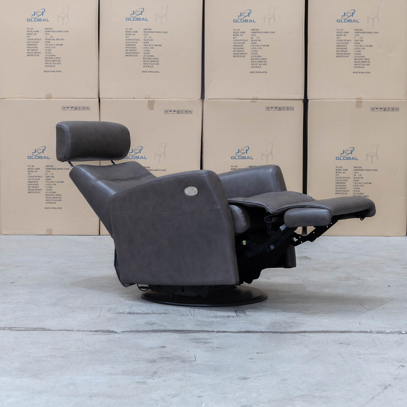The La-Z-Boy Olav Large Power Rocker Recliner Swivel Chair - Aurora Charcoal available to purchase from Warehouse Furniture Clearance at our next sale event.