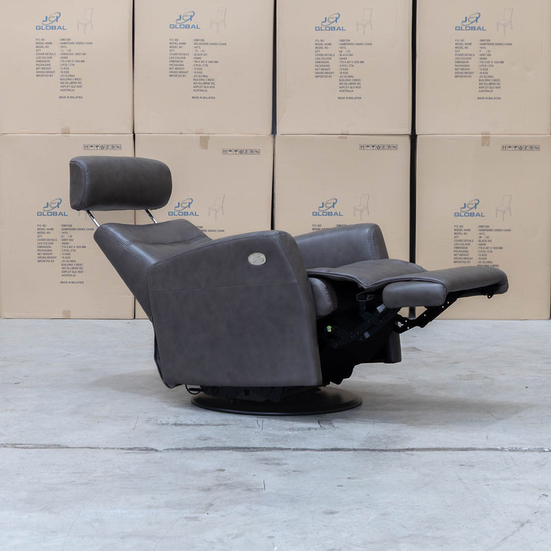 The La-Z-Boy Olav Large Power Rocker Recliner Swivel Chair - Aurora Charcoal available to purchase from Warehouse Furniture Clearance at our next sale event.