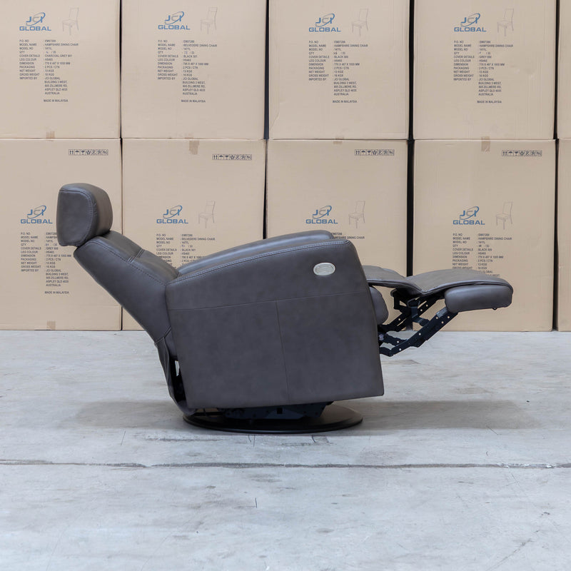 The La-Z-Boy Olav Large Power Rocker Recliner Swivel Chair - Aurora Charcoal available to purchase from Warehouse Furniture Clearance at our next sale event.