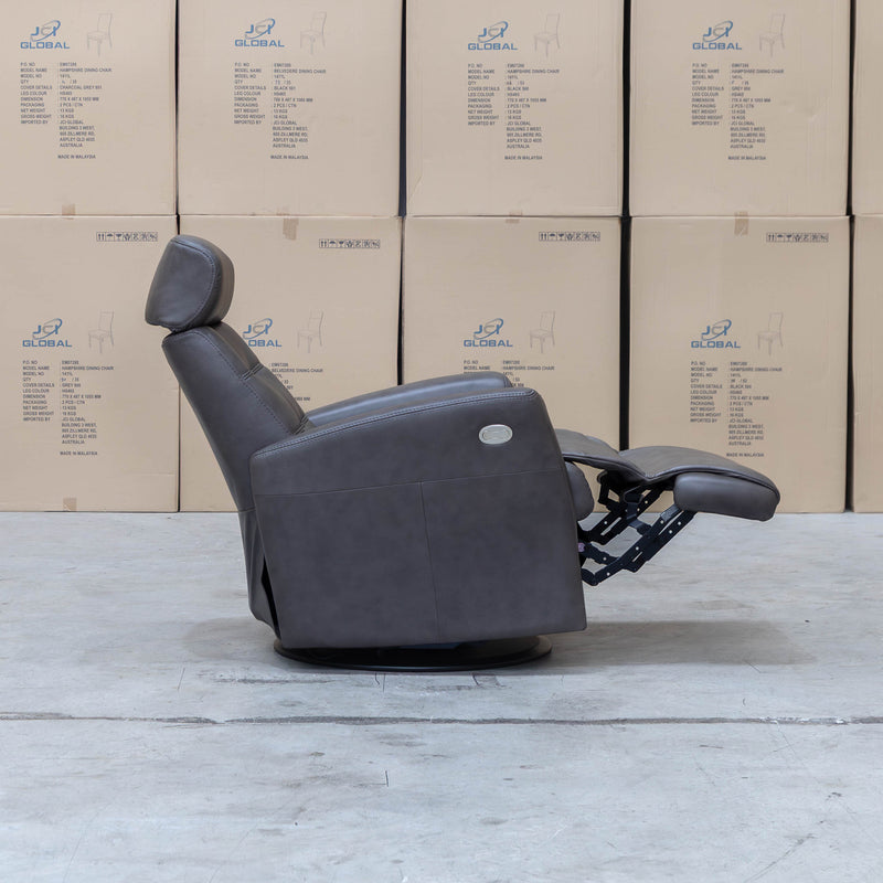 The La-Z-Boy Olav Large Power Rocker Recliner Swivel Chair - Aurora Charcoal available to purchase from Warehouse Furniture Clearance at our next sale event.