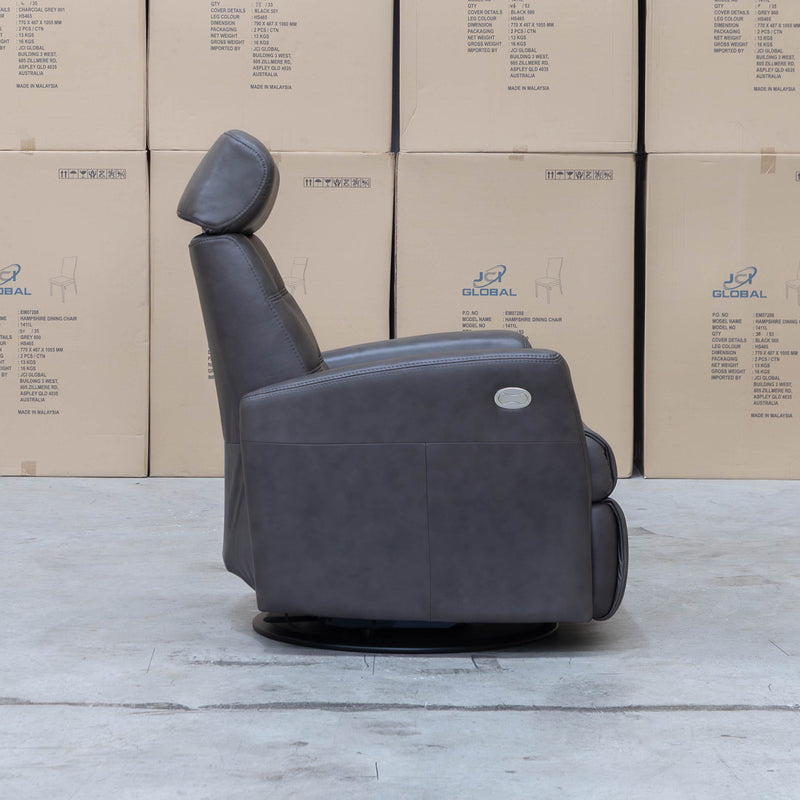 The La-Z-Boy Olav Large Power Rocker Recliner Swivel Chair - Aurora Charcoal available to purchase from Warehouse Furniture Clearance at our next sale event.
