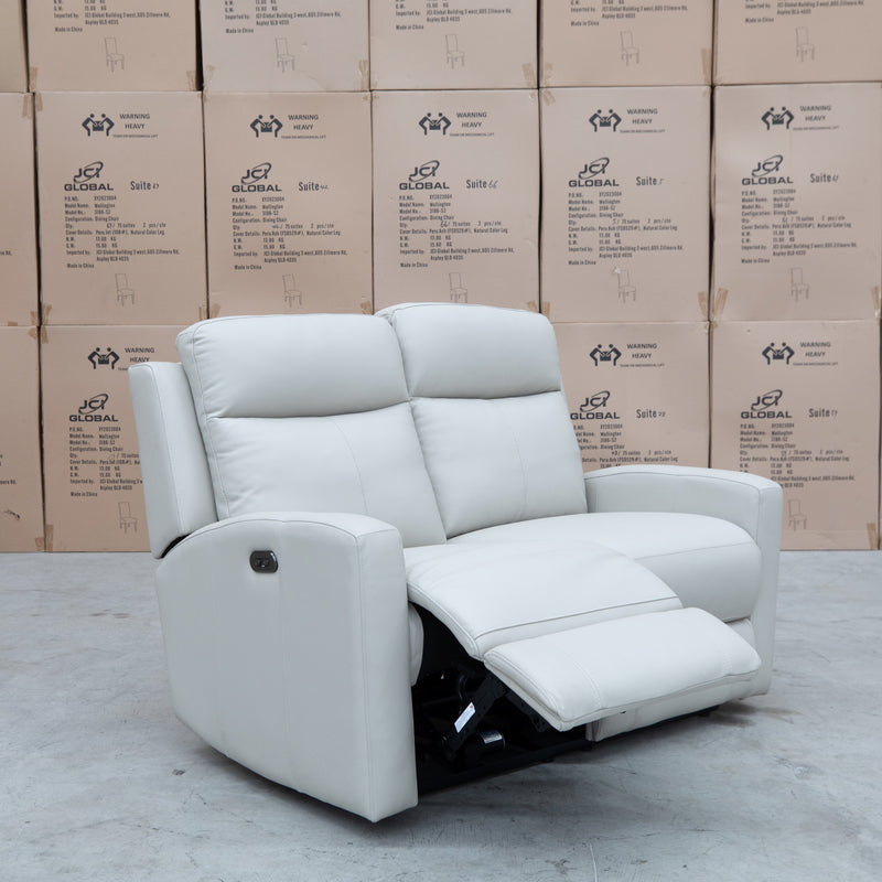 The Olsen Dual-Motor Two Seat Recliner Suite - Beige Leather available to purchase from Warehouse Furniture Clearance at our next sale event.