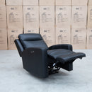 The Olsen Dual-Motor Recliner - Black Leather available to purchase from Warehouse Furniture Clearance at our next sale event.