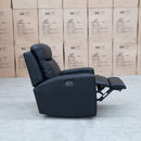 The Olsen Dual-Motor Recliner - Black Leather available to purchase from Warehouse Furniture Clearance at our next sale event.