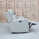 The Olsen Dual-Motor 3 Seat Recliner Suite - Beige Leather available to purchase from Warehouse Furniture Clearance at our next sale event.