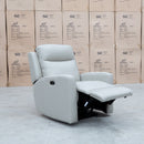 The Olsen Dual-Motor Recliner - Beige Leather available to purchase from Warehouse Furniture Clearance at our next sale event.