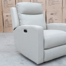 The Olsen Dual-Motor Recliner - Beige Leather available to purchase from Warehouse Furniture Clearance at our next sale event.