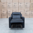 The Olsen Dual-Motor Recliner - Black Leather available to purchase from Warehouse Furniture Clearance at our next sale event.