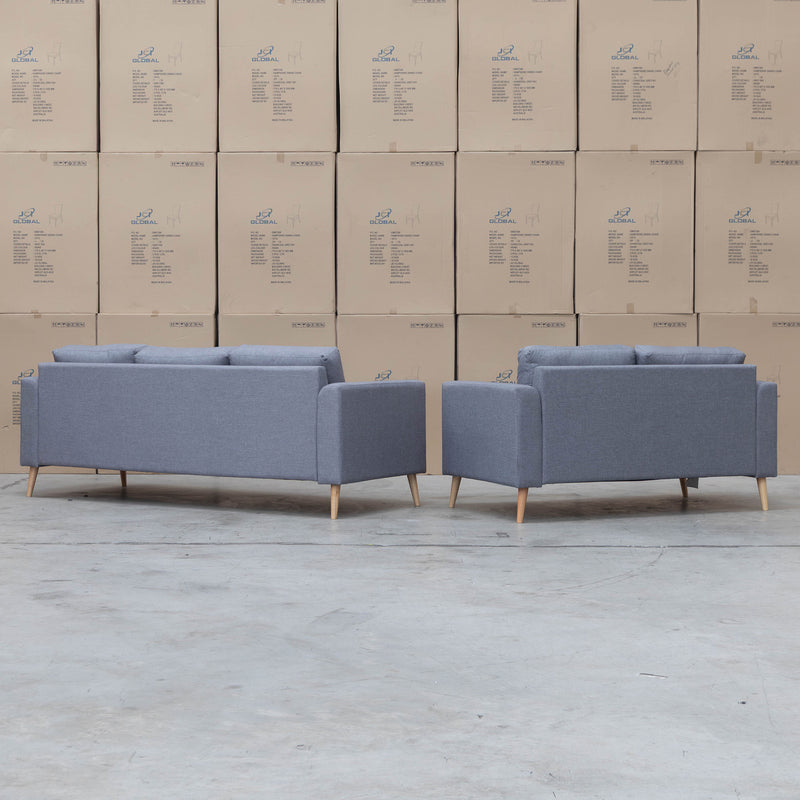 The Oslo 3 + 2 Seat Fabric Sofa Pair - Slate available to purchase from Warehouse Furniture Clearance at our next sale event.