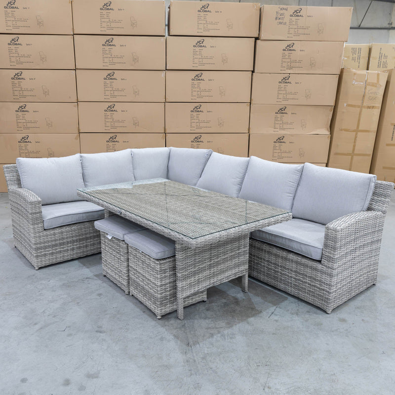 The Chios Outdoor Wicker Modular Lounge/Dining Suite available to purchase from Warehouse Furniture Clearance at our next sale event.